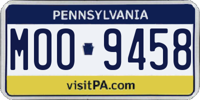 PA license plate MOO9458