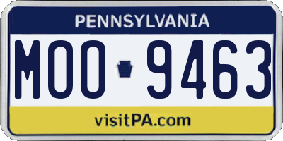 PA license plate MOO9463