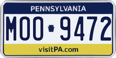 PA license plate MOO9472