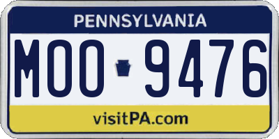PA license plate MOO9476