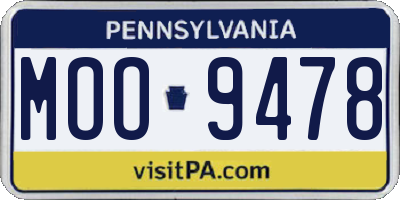 PA license plate MOO9478