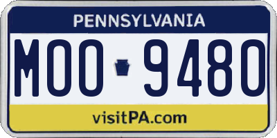 PA license plate MOO9480