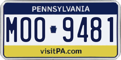PA license plate MOO9481