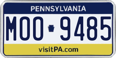 PA license plate MOO9485