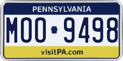 PA license plate MOO9498