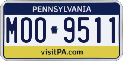 PA license plate MOO9511