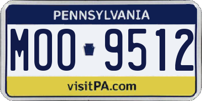 PA license plate MOO9512