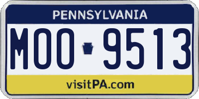 PA license plate MOO9513