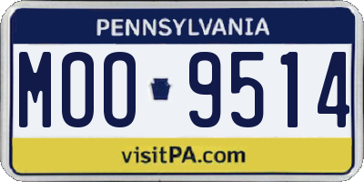 PA license plate MOO9514