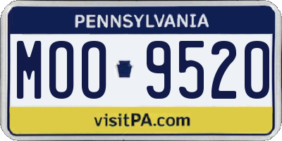 PA license plate MOO9520