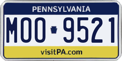 PA license plate MOO9521