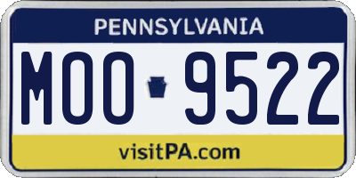 PA license plate MOO9522