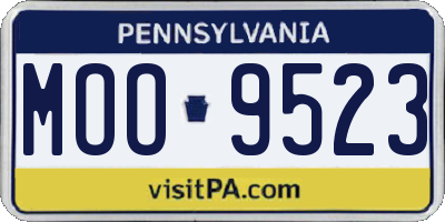 PA license plate MOO9523