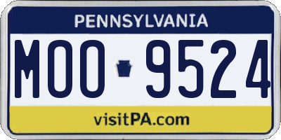 PA license plate MOO9524