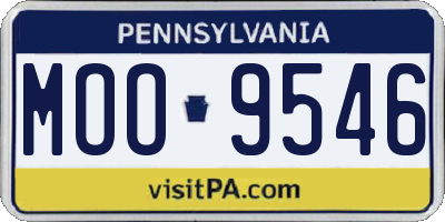 PA license plate MOO9546