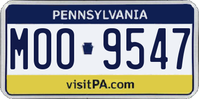 PA license plate MOO9547
