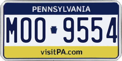 PA license plate MOO9554