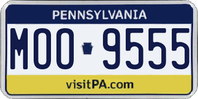 PA license plate MOO9555