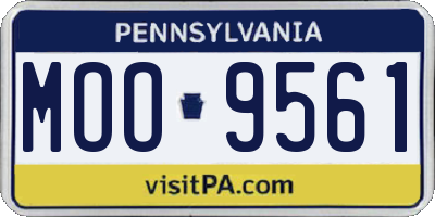 PA license plate MOO9561