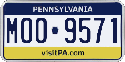 PA license plate MOO9571