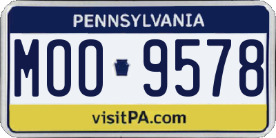 PA license plate MOO9578