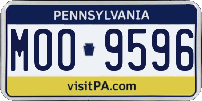 PA license plate MOO9596