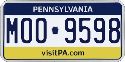 PA license plate MOO9598