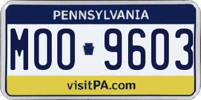 PA license plate MOO9603