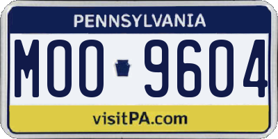 PA license plate MOO9604