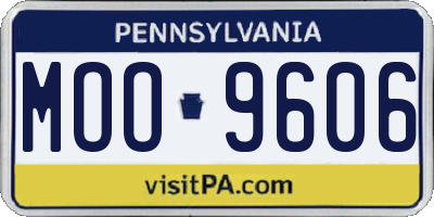 PA license plate MOO9606