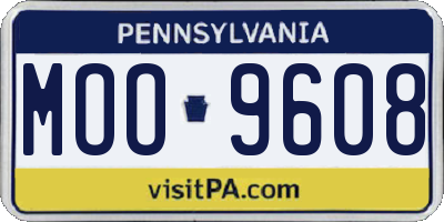 PA license plate MOO9608