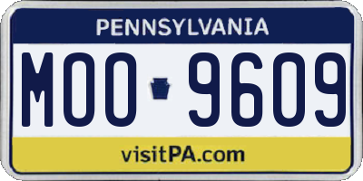 PA license plate MOO9609