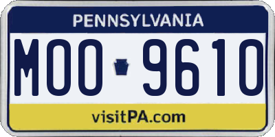 PA license plate MOO9610