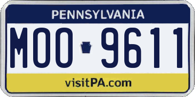 PA license plate MOO9611