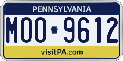PA license plate MOO9612