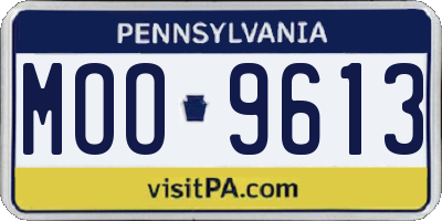 PA license plate MOO9613