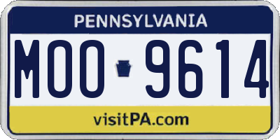 PA license plate MOO9614