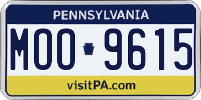 PA license plate MOO9615