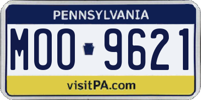 PA license plate MOO9621