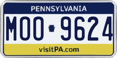 PA license plate MOO9624
