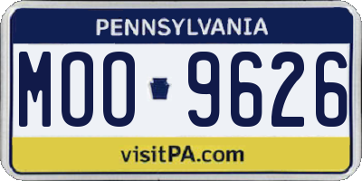 PA license plate MOO9626
