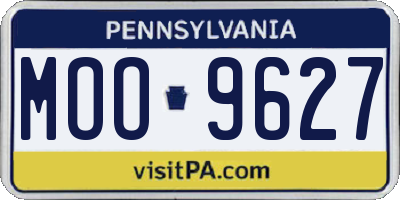 PA license plate MOO9627