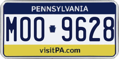 PA license plate MOO9628