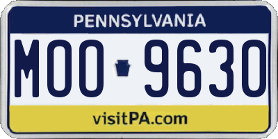 PA license plate MOO9630
