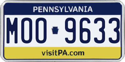 PA license plate MOO9633
