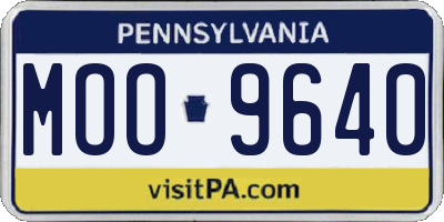 PA license plate MOO9640