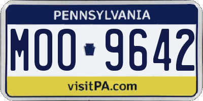 PA license plate MOO9642