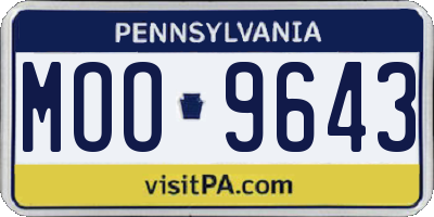 PA license plate MOO9643