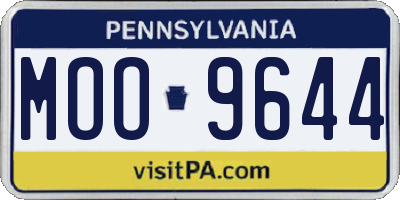 PA license plate MOO9644