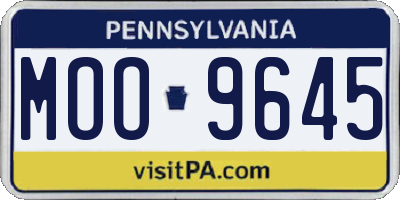 PA license plate MOO9645